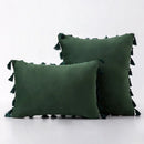 Black Tassel Pillowcases by Axyaa - Velvet Holiday Home Decoration Gift