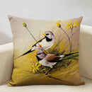 Axyaa Bird Parrot Sofa Cushion Cover 45x45cm Linen Pillowcase for Home & Hospitality