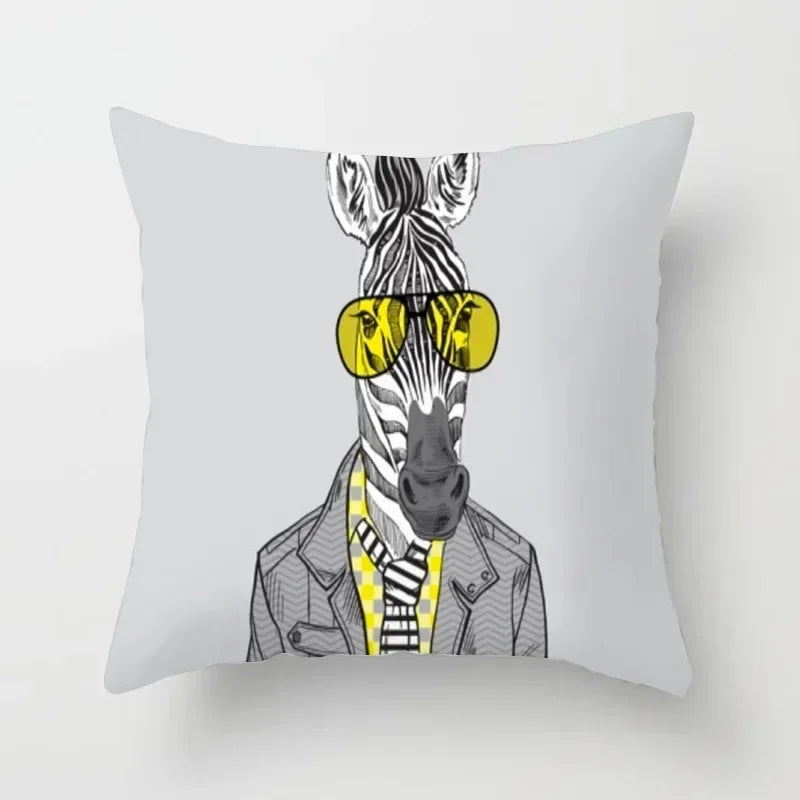 Geometric Black Yellow Cushion Covers - Axyaa Modern 18" Throw Pillow Case
