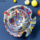 Axyaa Fish-Shaped Ceramic Bowl for Fruit Salad, Soup, Dessert, Snacks, Noodles - Restaurant Tableware