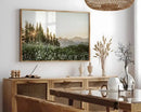 Green Wildflowers Botanical Wall Art Poster by Axyaa - Modern Scandinavian Landscape Canvas Print