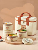 Axyaa Stainless Steel Lunch Box Set with Insulated Bag, Thermal Food Container