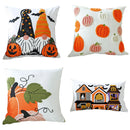 Axyaa Halloween Pumpkin Embroidered Pillowcase for Home Sofa Decor