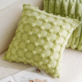 Axyaa Floral Embroidered Pillowcase - Green Yellow Cotton Cushion Cover