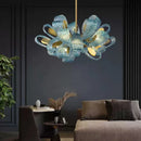 Axyaa Modern Blue Glass LED Pendant Lamps for Bedroom Chandelier Lighting
