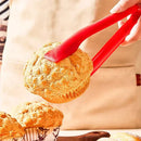 Axyaa Food Tongs Set for Baking and Serving - 3Pcs Plastic Kitchen Clips