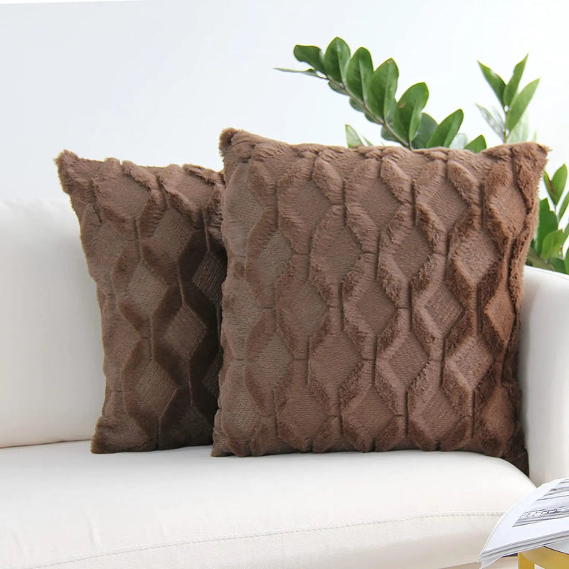 Axyaa Soft Plush Cushion Cover Short Pillowcase 45x45cm Home Decor