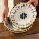 Axyaa 8-Inch Ceramic Japanese Dining Serving Plates, Set of 4