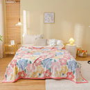 Axyaa Rosebud Floral Throw Blanket for Girls Women, Cozy Soft Flower Print Couch Decor