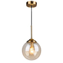 Axyaa Vintage Glass Globe Pendant Light Trio in Clear, Smoke Gray, or Amber