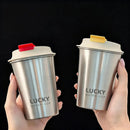 Axyaa Stainless Steel Coffee Mug with Lid, 400ml Water Cup, Leak Proof & Portable