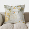 Axyaa Snowy Tree & Cute Owl Pillow Cover for Sofa, Bedroom, Car