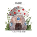 Axyaa Boho Mushroom Fabric House Wall Decals for Kids Room and Nursery