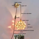 Axyaa Copper Glass LED Wall Lamp Sconce with Pull Chain Switch