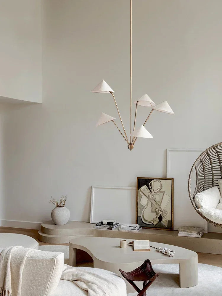 Axyaa Wabi Sabi Cloth Ceiling Pendant LED Chandelier for Living Room-Kitchen Island-Lustre