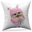 Axyaa Animal Print Pillowcase in Peach Skin Fabric - Modern Simple Cartoon Design