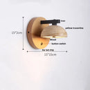 Nordic Black Iron LED Wall Light Fixture by Axyaa: Modern Wood Button Switch Bedside Lamp