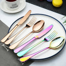 Axyaa Stainless Steel 48-Piece Tableware Set: Knife Fork Spoon Dessert Steak Knive