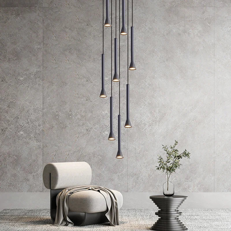 Axyaa Nordic Horn-Shaped Pendant Chandelier for Modern Living Room