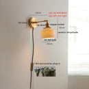 Axyaa Nordic Ceramic Copper LED Wall Lamp with Pull Chain Switch & Adjustable Up/Down Light