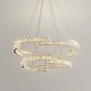 Axyaa Crystal LED Chandelier Foyer Pendant Lighting Modern Luxury Steel Lamp