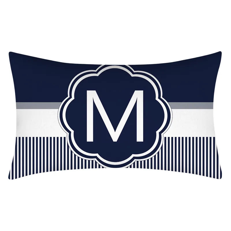 Axyaa Blue Stripe Pillowcase 30X50 for Sofa Chair Decor