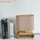 Axyaa Wood Base Table Lamp with Cloth Lampshade - Elegant Lighting Solution