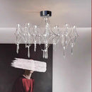 Axyaa Crystal Pendant Light: Modern Luxury Starry Sky Cubic Lighting for Home Decor