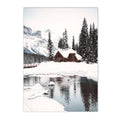 Snow House Nordic Canvas Wall Art by Axyaa for Living Room Decor