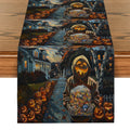 Axyaa Pumpkin Head Candy Figure Table Runner for Farmhouse Decor