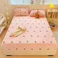 Axyaa Polka Dot Printed Milk Fleece Fitted Sheet - Thermal Mattress Cover