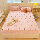Axyaa Polka Dot Printed Milk Fleece Fitted Sheet - Thermal Mattress Cover