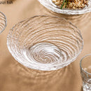 Axyaa Water Ripple Glass Salad Bowl - Specialty Tableware for Molecular Cuisine
