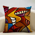 Nordic Style Abstract Painting Girl Cushion Cover by Axyaa