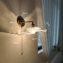 Axyaa Glass LED Wall Light with Pull Chain Switch for Home Bedroom Lighting