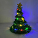 Axyaa LED Christmas Tree Ribbon Santa Hat: Festive Light-Up Holiday Cap for Xmas Party