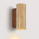 Axyaa Stone Cylinder Wall Lamp: Japanese Cream Wabi-Sabi Style LED Lighting