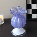Axyaa Purple Glass Vase: Elegant Tall Flower Vase for Living Room Table Décor