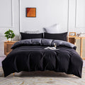 Axyaa Microfiber Duvet Cover Set Solid Color Comfortable Quilt Cover King Twin