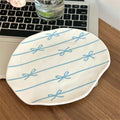 Axyaa Cute Bowknot Ceramic Plate: Korean Style 8" Dish for Dessert, Salad, Breakfast