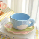Axyaa Ceramic Coffee Cup and Saucer Set for Afternoon Tea and Desserts