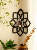 Axyaa Crystal Corner Shelf: Black Wood Wall Shelves for Essential Oils & Witchy Decor