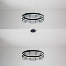 Axyaa Stratos Glass Circle LED Pendant Light: Luxury Ceiling Chandelier for Kitchen Island