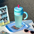 Axyaa 1100ML Straw Cup with Handle, Portable Leak-proof Water Bottle, Large Capacity