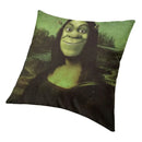 Axyaa Soft Polyester Mona Lisa Pillowcase: Decorative Sofa Cushion Cover