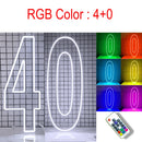 Axyaa LED Neon Number Sign - 30in, RGB Flashing, Sweet 16 18 21 Night Light