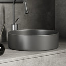 Axyaa 36cm Matte White/Dark Gray Bathroom Sink for Vanity - 14in Diameter