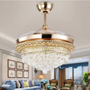 Axyaa Crystal Remote Control Chandelier Ceiling Fan Light for Living Room, Bedroom, Dining Room