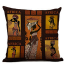 Axyaa African Dancer Linen Cushion Cover in Exotic Style Art Impression