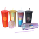 Axyaa Double Layered Straw Cup: Diamond Radiant Water, Coffee, Drinks, Mugs